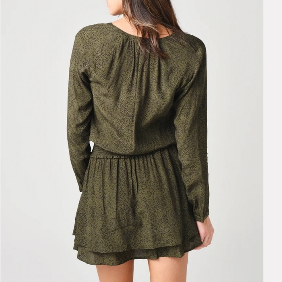 NEW Rails Jasmine mini dress speckle drop smock waist blouson size Large - Picture 8 of 10